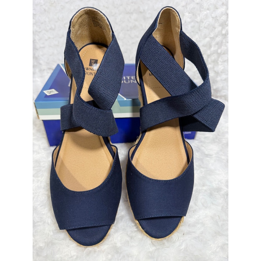 White Mountain Hudlin Navy Blue Espadrille Wedge‎ Sandals W29208-476 Women 9 NEW - Picture 5 of 6